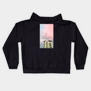 House in pink clouds Kids Hoodie